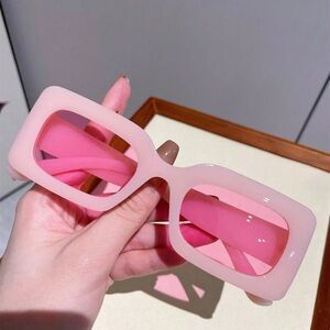 Pink Rectangular Sunglasses